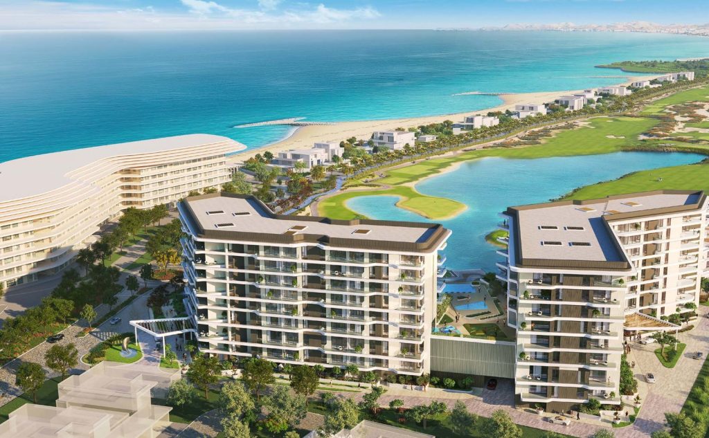 Aerial view of Golf Links within الموج Muscat – developer render