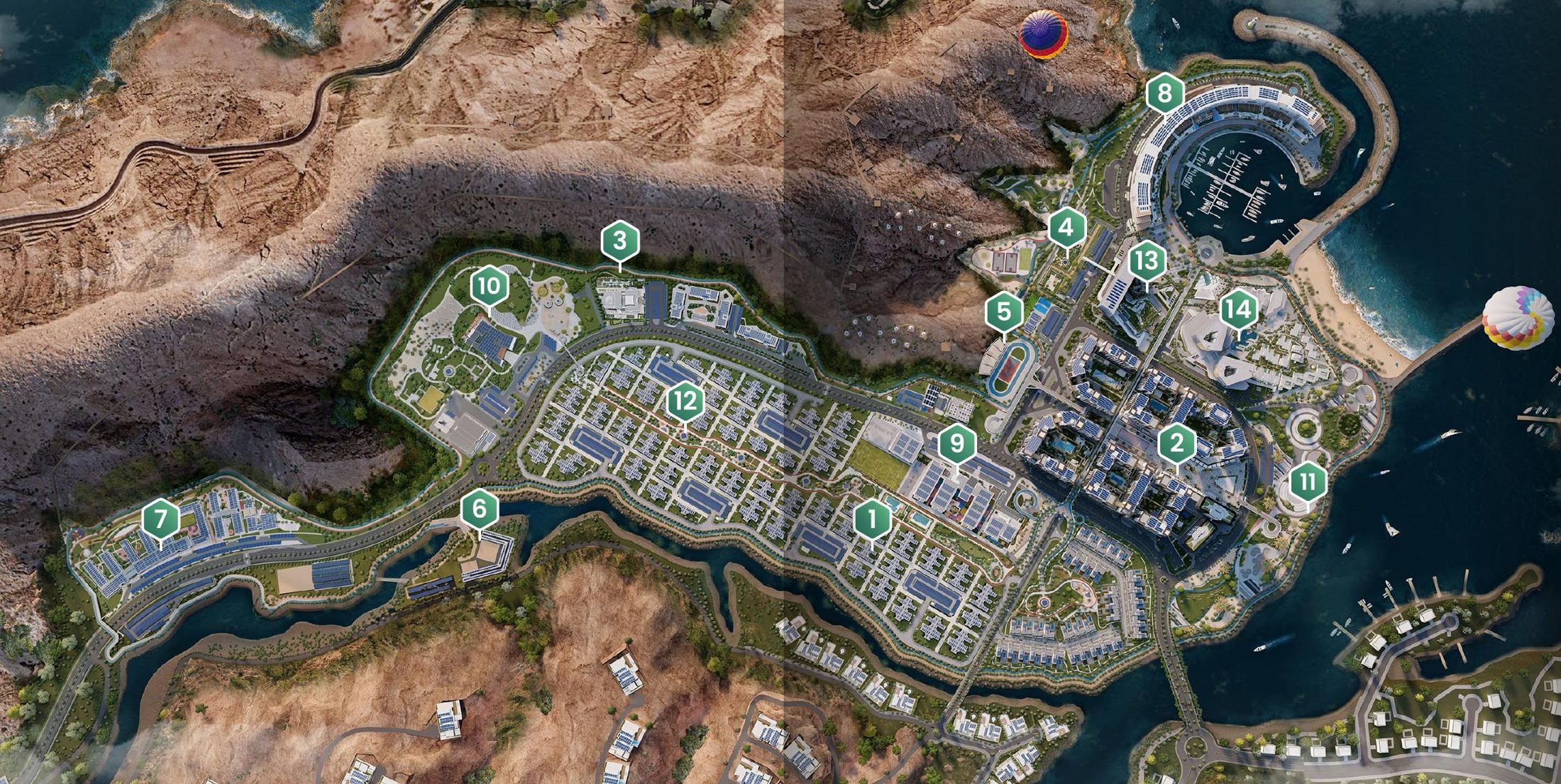 The Sustainable City Yiti masterplan with 14 points